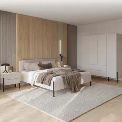 Comodino 59x59h cm 2 cassetti beige cashmere Simple