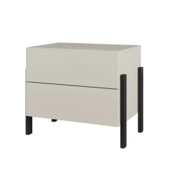 Comodino 59x59h cm 2 cassetti beige cashmere Simple