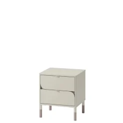 Comodino 46x52h cm 2 cassetti beige cashmere Rita