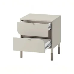 Comodino 46x52h cm 2 cassetti beige cashmere Rita