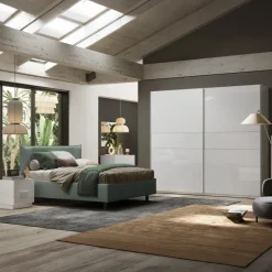 Comodino 50x52h cm 2 cassetti bianco lucido Silky