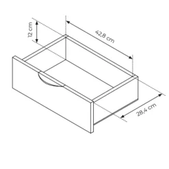 Comodino 63x55h cm 2 cassetti camera da letto wengè nero Vesper