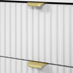 Comodino 35x40h cm 2 cassetti cannettato bianco Athena