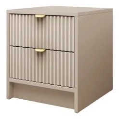 Comodino 35x40h cm 2 cassetti cannettato beige Athena