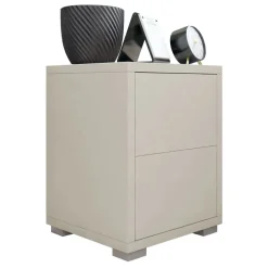 Comodino 30x38h cm 2 cassetti moderni beige Eindhoven