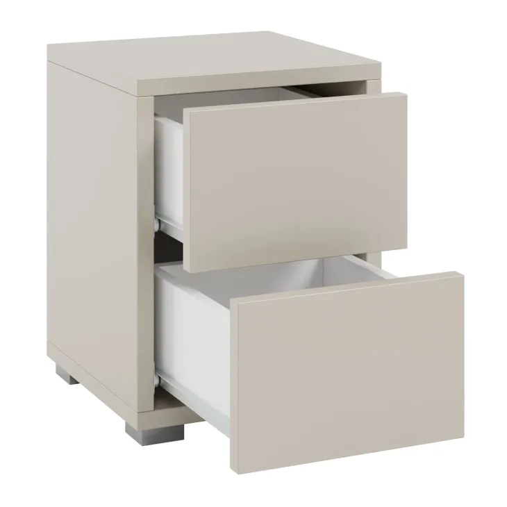 Comodino 30x38h cm 2 cassetti moderni beige Eindhoven