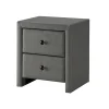 Comodino 48x54h cm 2 cassetti moderno grigio Elettra
