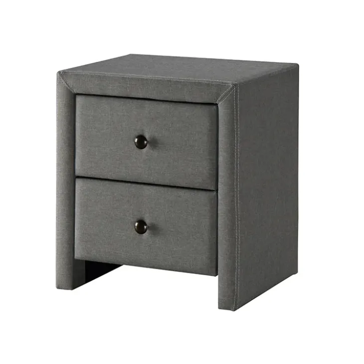 Comodino 48x54h cm 2 cassetti moderno grigio Elettra