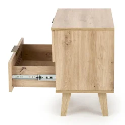 Comodino 50x52h cm 2 cassetti moderno rovere Sombra