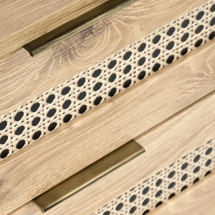 Comodino 50x52h cm 2 cassetti moderno rovere Sombra