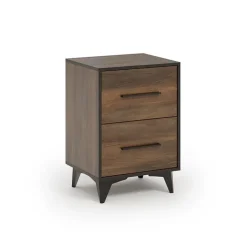 Comodino 48x68h cm 2 cassetti noce Line