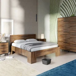 Comodino 48x68h cm 2 cassetti noce Line
