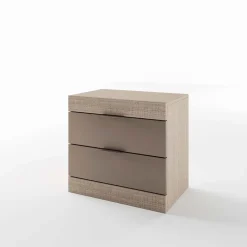 Comodino 50x51h cm 2 cassetti rovere scuro marrone Becket
