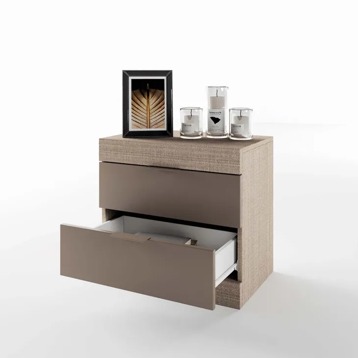 Comodino 50x51h cm 2 cassetti rovere scuro marrone Becket