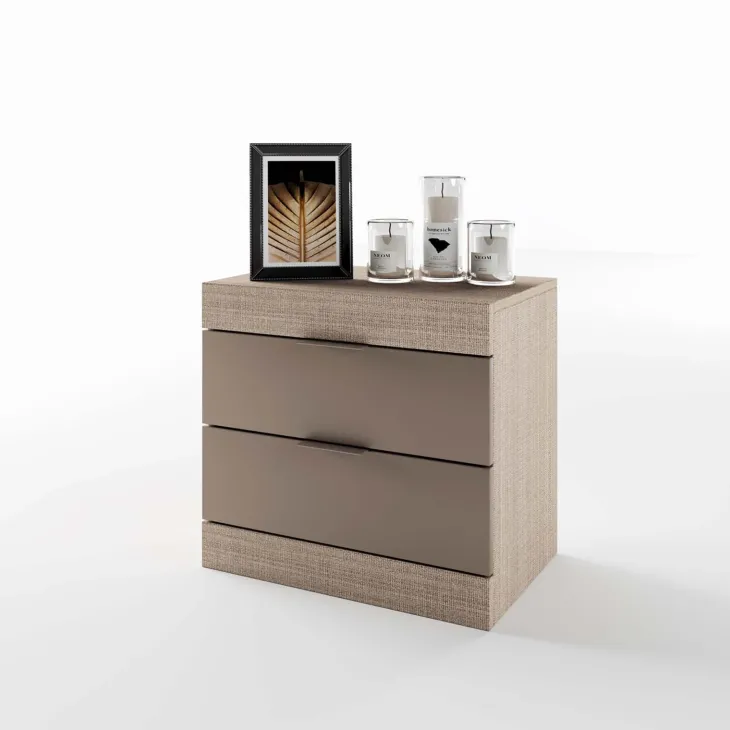 Comodino 50x51h cm 2 cassetti rovere scuro marrone Becket