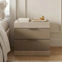 Comodino 50x51h cm 2 cassetti rovere scuro marrone Becket