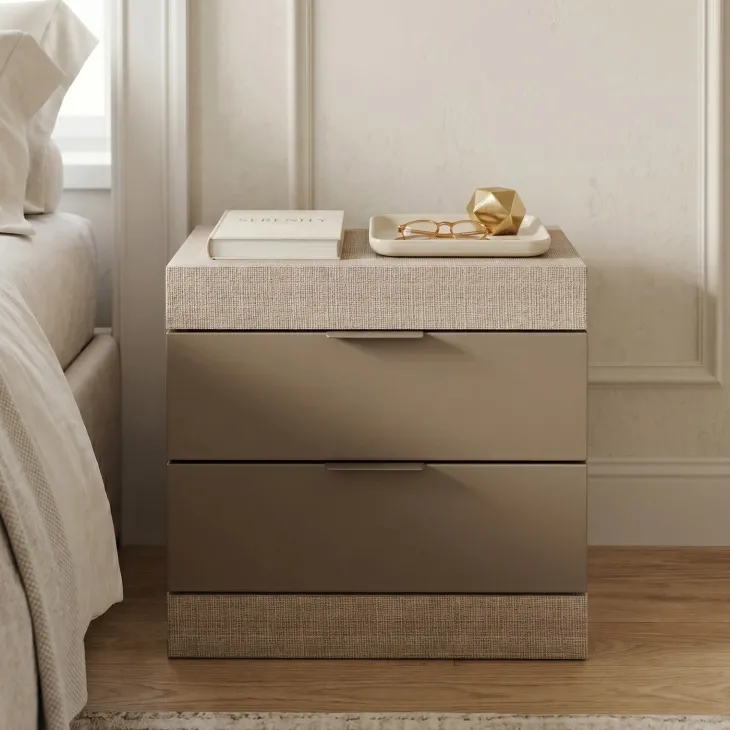 Comodino 50x51h cm 2 cassetti rovere scuro marrone Becket