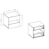 Comodino 46x45h cm 2 cassetti 1 vano a giorno rovere tortora Lise