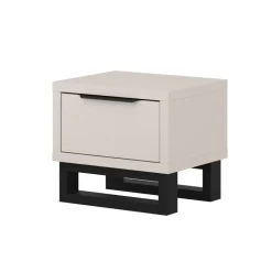 Comodino 55x49h cm 1 cassetto beige cashmere Petra