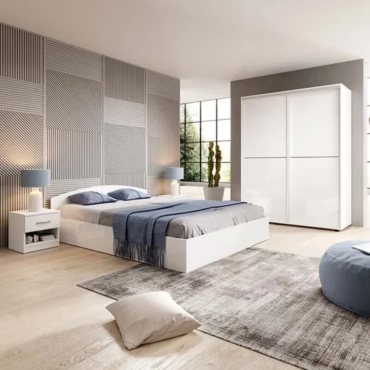 Comodino 40x40h cm 1 cassetto bianco lucido Tropea-Roma-Sorrento