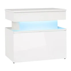 Comodino 55x51h cm 1 cassetto con LED bianco Lumus