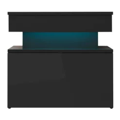Comodino 55x51h cm 1 cassetto con LED nero Lumus