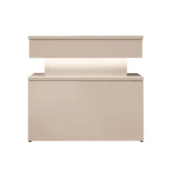 Comodino 55x51h cm 1 cassetto con LED beige cashmere Lumus