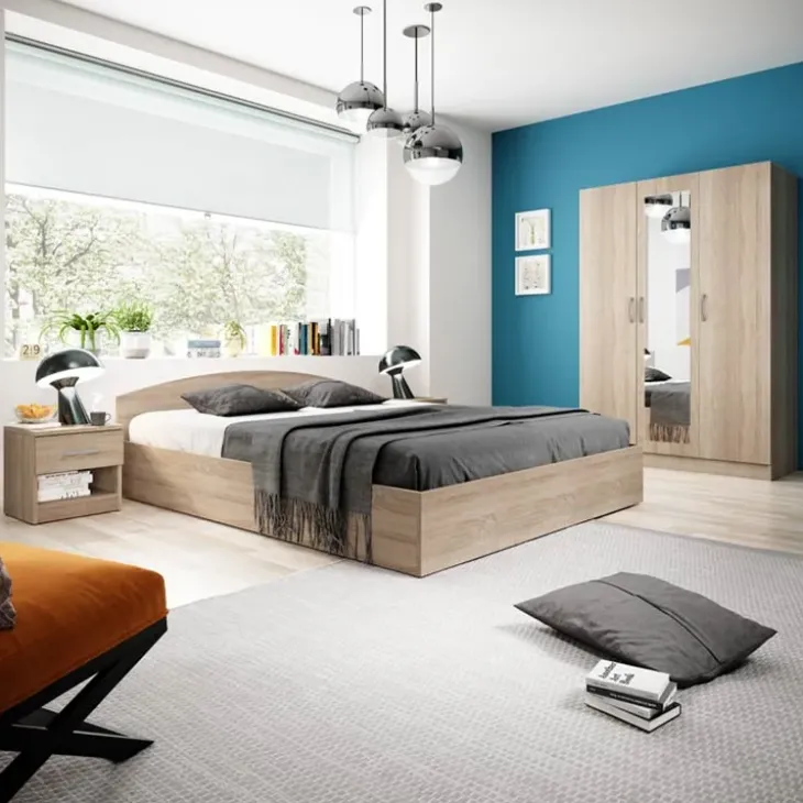Comodino 40x40h cm 1 cassetto moderno rovere Tropea-Roma-Sorrento