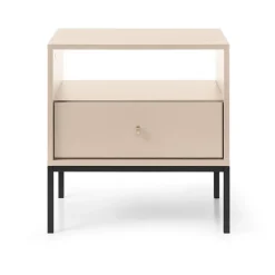 Comodino 54x56h cm 1 cassetto moderno beige Glory