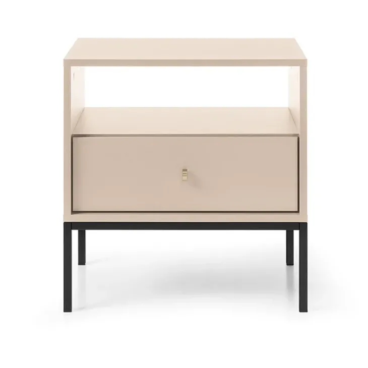 Comodino 54x56h cm 1 cassetto moderno beige Glory