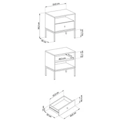 Comodino 54x56h cm 1 cassetto moderno beige Glory