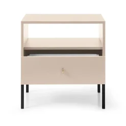 Comodino 54x56h cm 1 cassetto moderno beige Glory