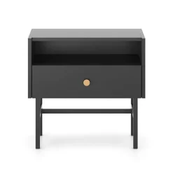 Comodino 55x52h cm 1 cassetto moderno nero Eterna
