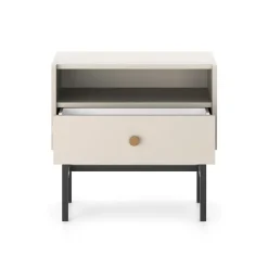 Comodino 55x52h cm 1 cassetto moderno beige Eterna