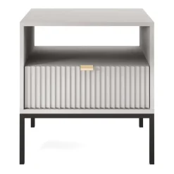 Comodino 54x56h cm 1 cassetto moderno grigio Alisa