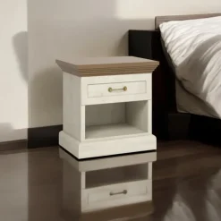 Comodino 57x50h cm 1 cassetto pino frassinato rovere Blend