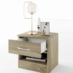 Comodino 40x41h cm 1 cassetto rovere sonoma Selvaggia Gihome®