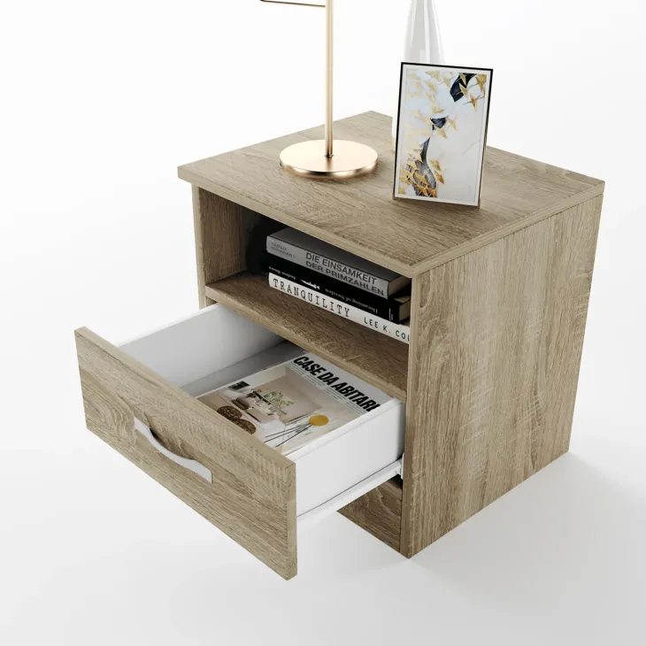 Comodino 40x41h cm 1 cassetto rovere sonoma Selvaggia Gihome®