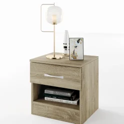 Comodino 40x41h cm 1 cassetto rovere sonoma Selvaggia Gihome®