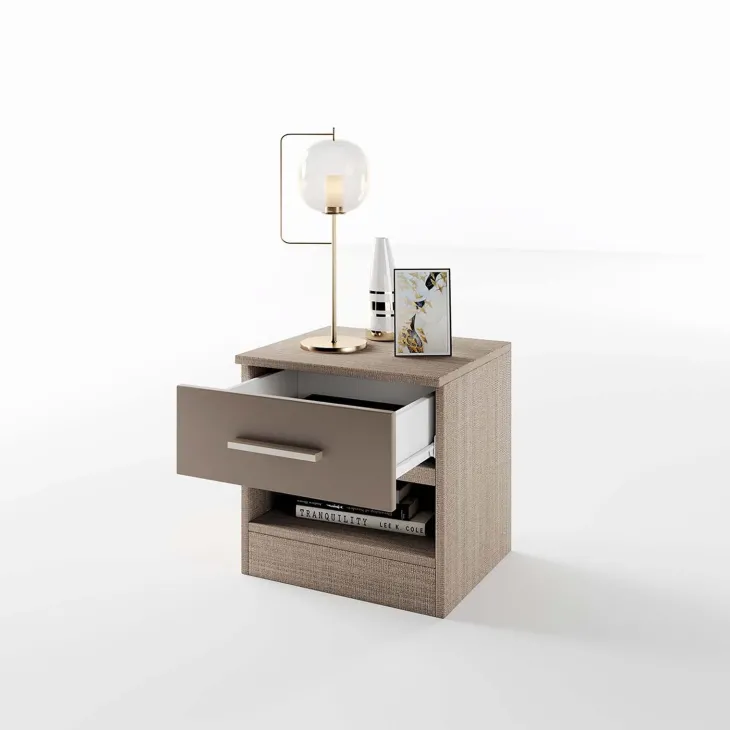 Comodino 40x41h cm 1 cassetto rovere scuro marrone Selvaggia Gihome®