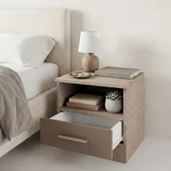 Comodino 40x41h cm 1 cassetto rovere scuro marrone Selvaggia Gihome®