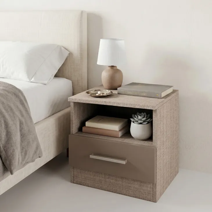 Comodino 40x41h cm 1 cassetto rovere scuro marrone Selvaggia Gihome®