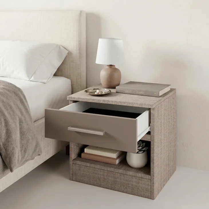 Comodino 40x41h cm 1 cassetto rovere scuro marrone Selvaggia Gihome®