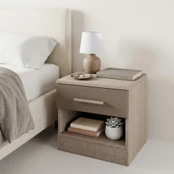 Comodino 40x41h cm 1 cassetto rovere scuro marrone Selvaggia Gihome®