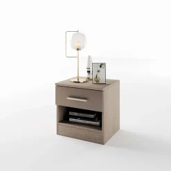 Comodino 40x41h cm 1 cassetto rovere scuro marrone Selvaggia Gihome®
