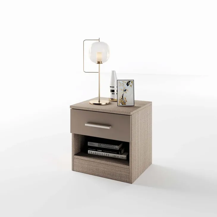 Comodino 40x41h cm 1 cassetto rovere scuro marrone Selvaggia Gihome®