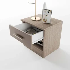 Comodino 40x41h cm 1 cassetto rovere scuro marrone Selvaggia Gihome®