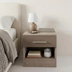 Comodino 40x41h cm 1 cassetto rovere scuro marrone Selvaggia Gihome®
