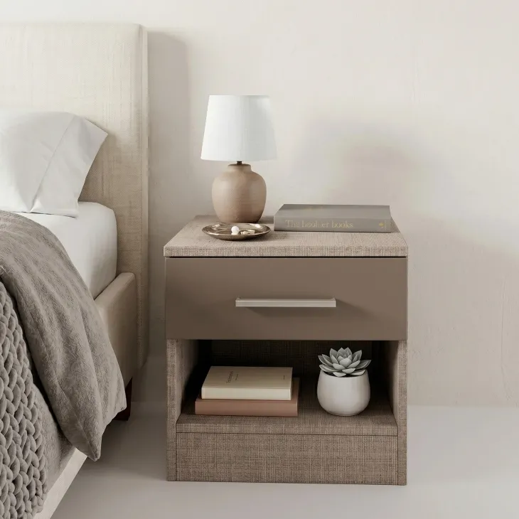 Comodino 40x41h cm 1 cassetto rovere scuro marrone Selvaggia Gihome®