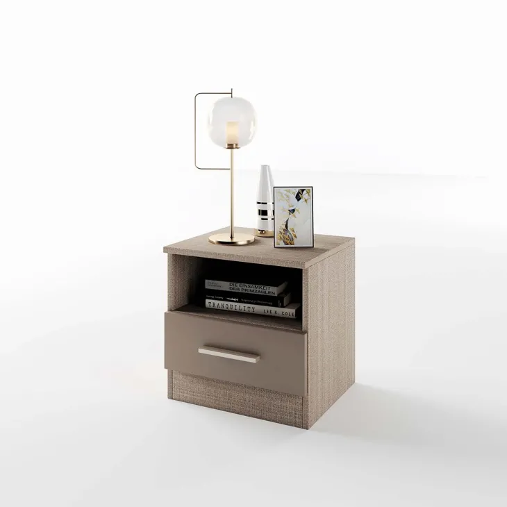 Comodino 40x41h cm 1 cassetto rovere scuro marrone Selvaggia Gihome®